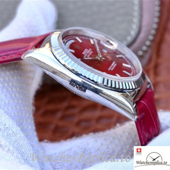Swiss Rolex Day-Date Replica 118139 Leather strap 36MM - WatchesReplica.is