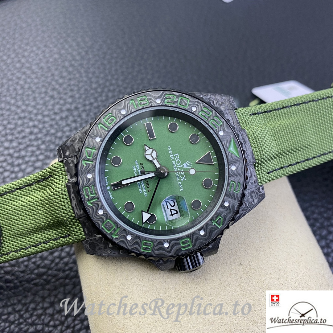 Swiss Rolex GMT Master Electro Carbon Carbon fiber strap 40MM - WatchesReplica.is