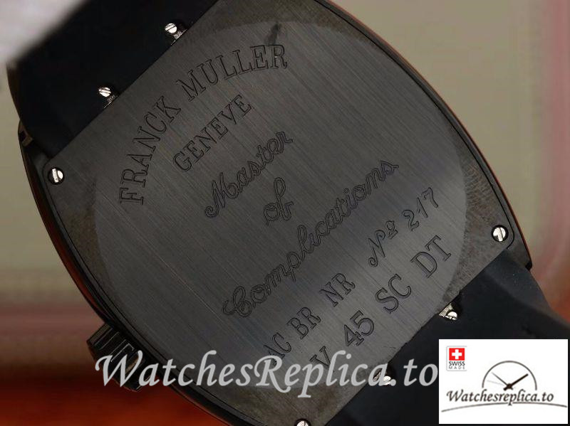 Swiss Franck Muller Vanguard Replica V45-05 Black Strap 45MM - WatchesReplica.is