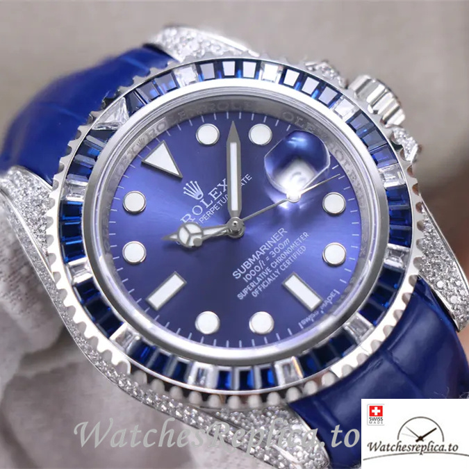 Swiss Rolex Submariner Replica 116610LV Leather strap 40MM - WatchesReplica.is