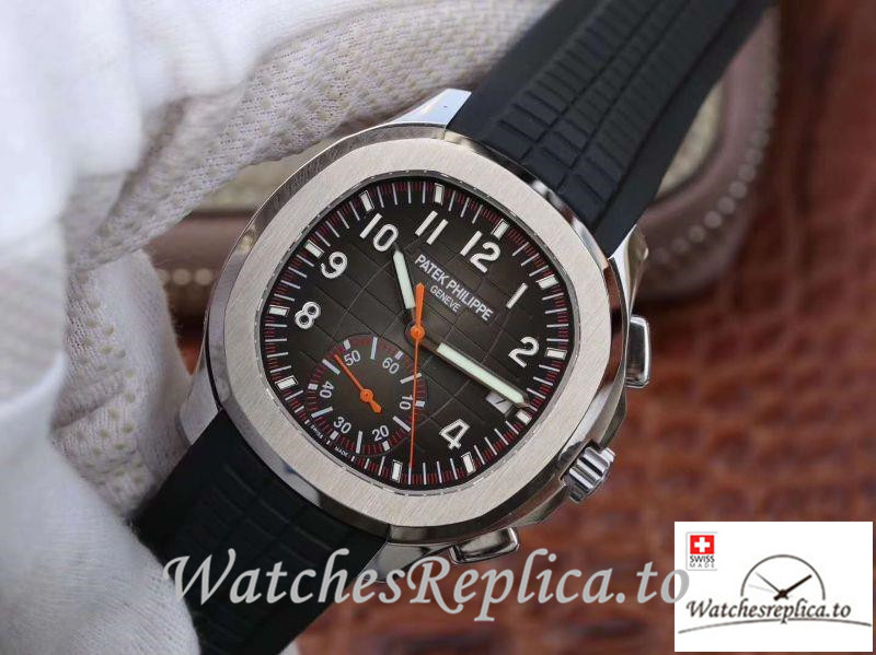Swiss Patek Philippe Aquanaut Chronograph Replica 5968A-001 Black Strap 42MM - WatchesReplica.is