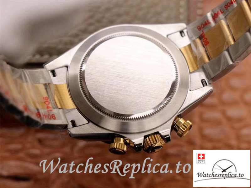 Swiss Rolex Daytona Cosmograph Replica M116503-0004 Silver And Gold Strap 40MM - WatchesReplica.is
