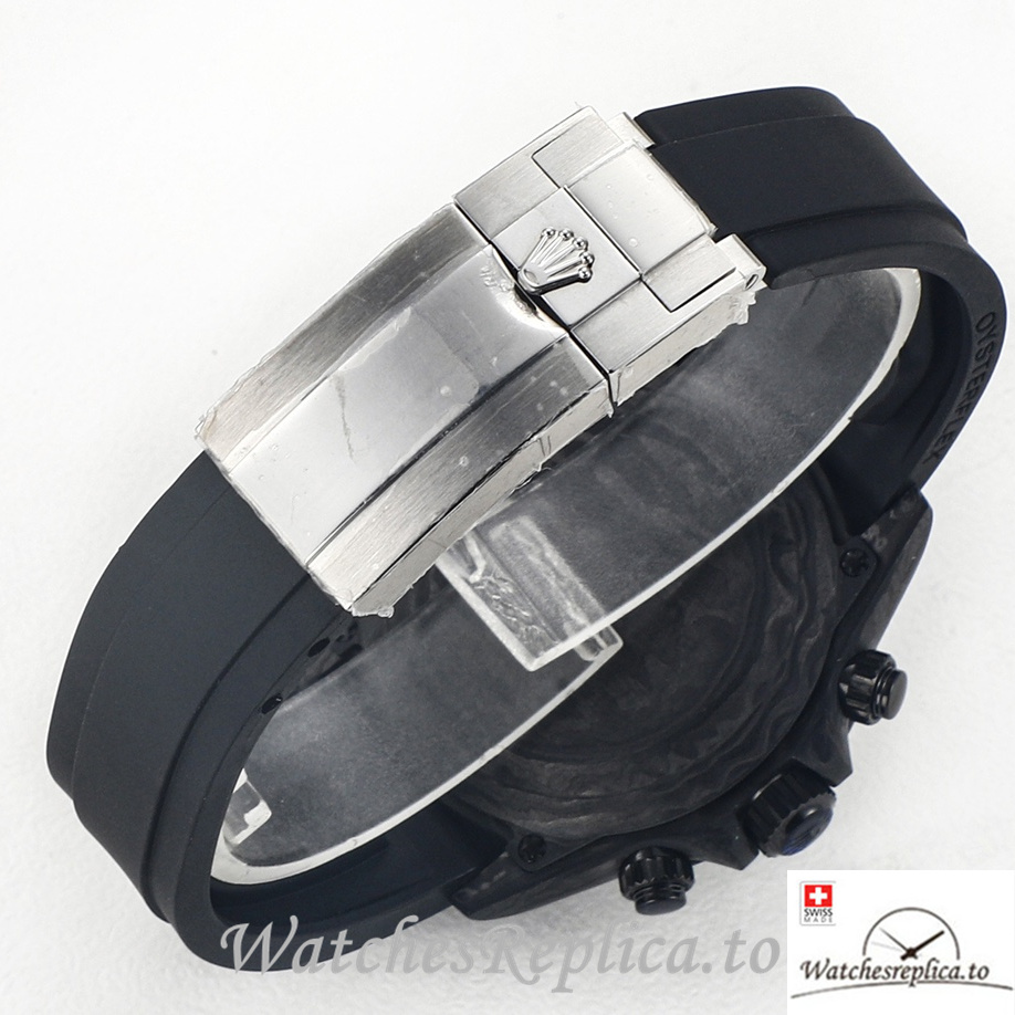 Swiss Rolex Daytona Replica Black Rubber strap 40MM Blue Dial - WatchesReplica.is