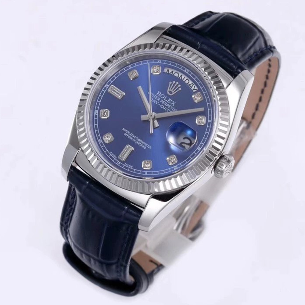Rolex Day-Date Blue Diamond Dial 118139 - WatchesReplica.is