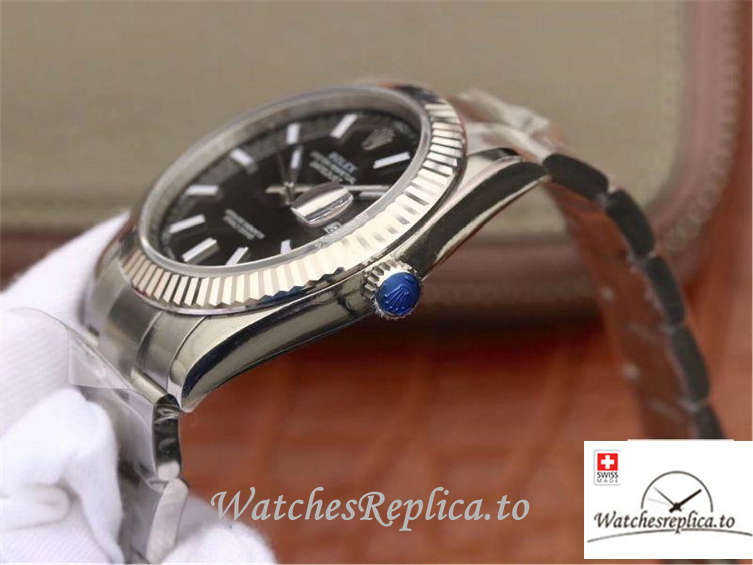 Swiss Rolex Datejust Replica 126334 Black Dial 41MM - WatchesReplica.is