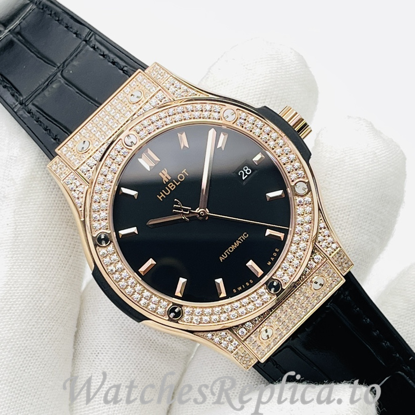 Hublot Replica Big Bang Sang Bleu Leather strap 42MM - WatchesReplica.is