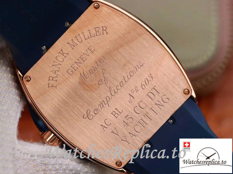 Swiss Franck Muller Vanguard Replica V45 001 Blue Strap 45MM - WatchesReplica.is