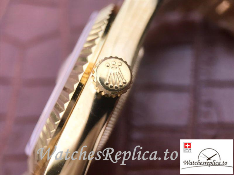 Swiss Rolex Day Date II Replica 218238 Yellow Gold Strap 40MM - WatchesReplica.is