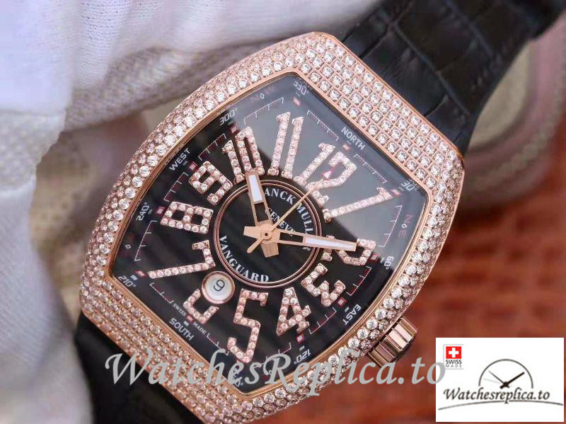 Swiss Franck Muller Vanguard Replica V45.SC.DT.D.NBR.CD.5N.NR Black Strap 44 MM × 54 MM - WatchesReplica.is