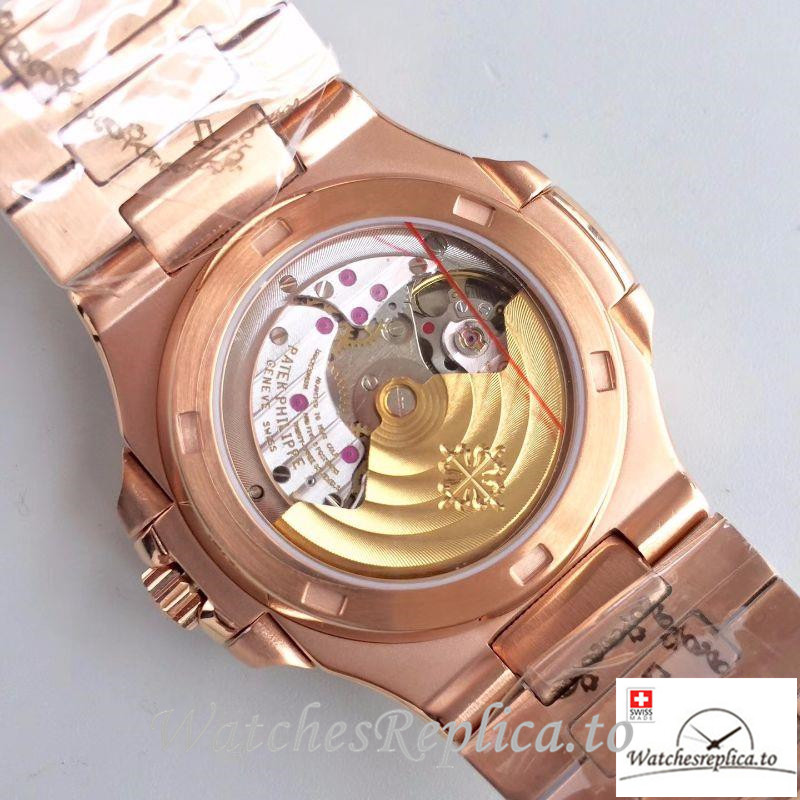 Swiss Patek Philippe Nautilus Moonphase Replica 5712R-001 Rose Gold Strap 40MM - WatchesReplica.is