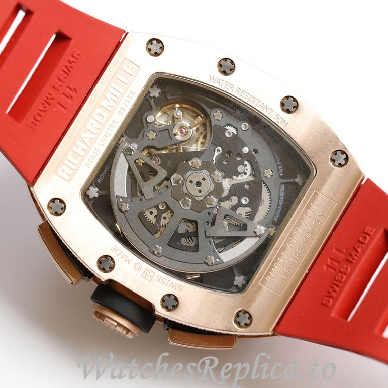 Richard Mille Replica RM011 Rubber strap 50MM - WatchesReplica.is