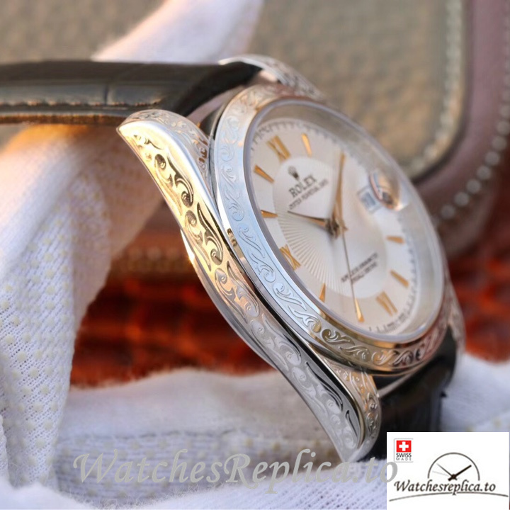 Swiss Rolex Oyster Perpetual Replica Leather strap 40MM - WatchesReplica.is