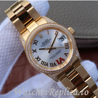 Swiss Rolex Datejust Replica 178383 Yellow Gold strap 31MM - WatchesReplica.is