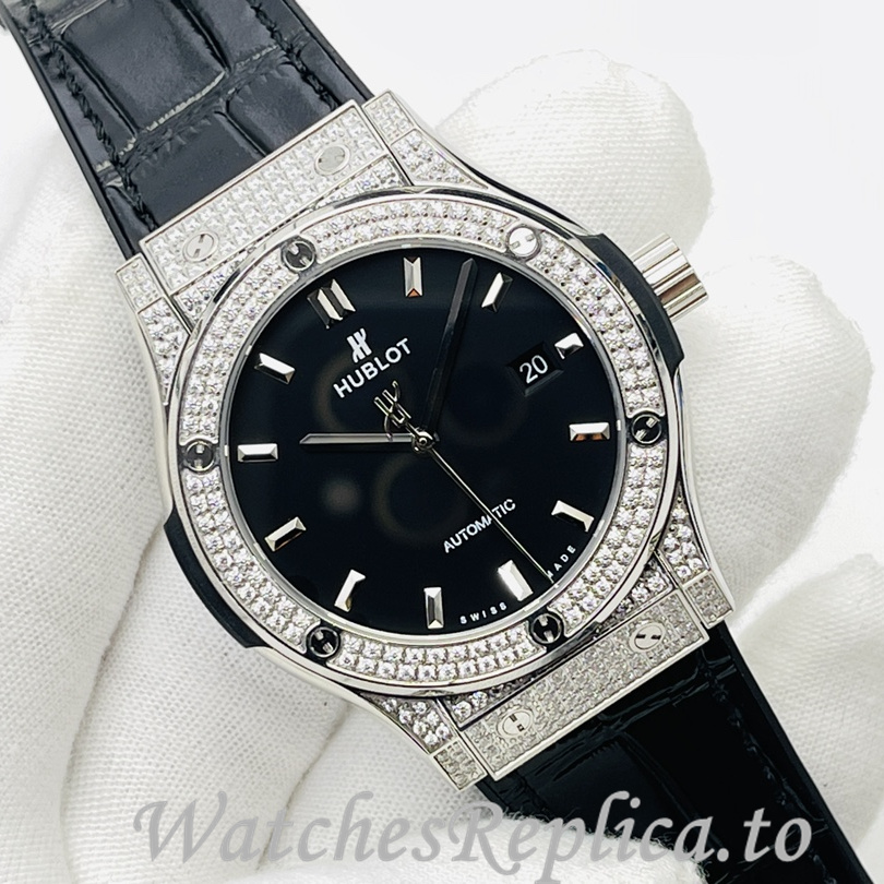 Hublot Replica Big Bang Sang Bleu Leather strap 42MM - WatchesReplica.is