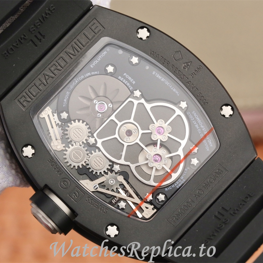 Richard Mille Replica RM001 Rubber strap 50MM - WatchesReplica.is