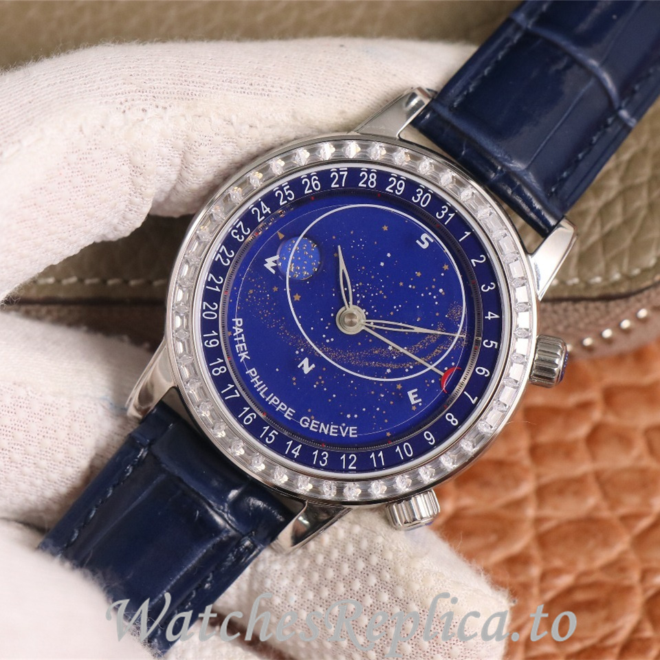Patek Philippe Replica Complications 6104 Leather strap 44MM - WatchesReplica.is