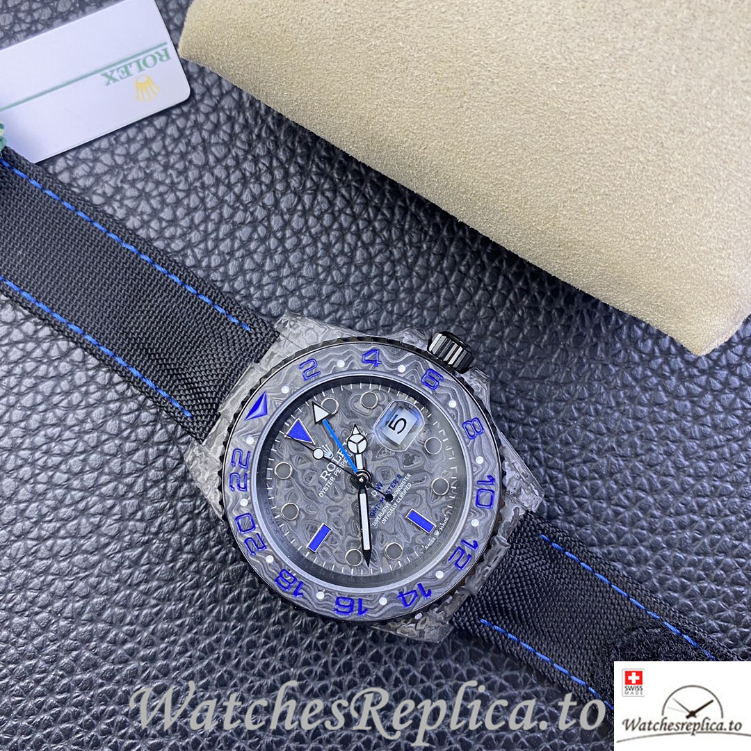 Swiss Rolex GMT Master Electro Carbon Carbon fiber strap 40MM - WatchesReplica.is
