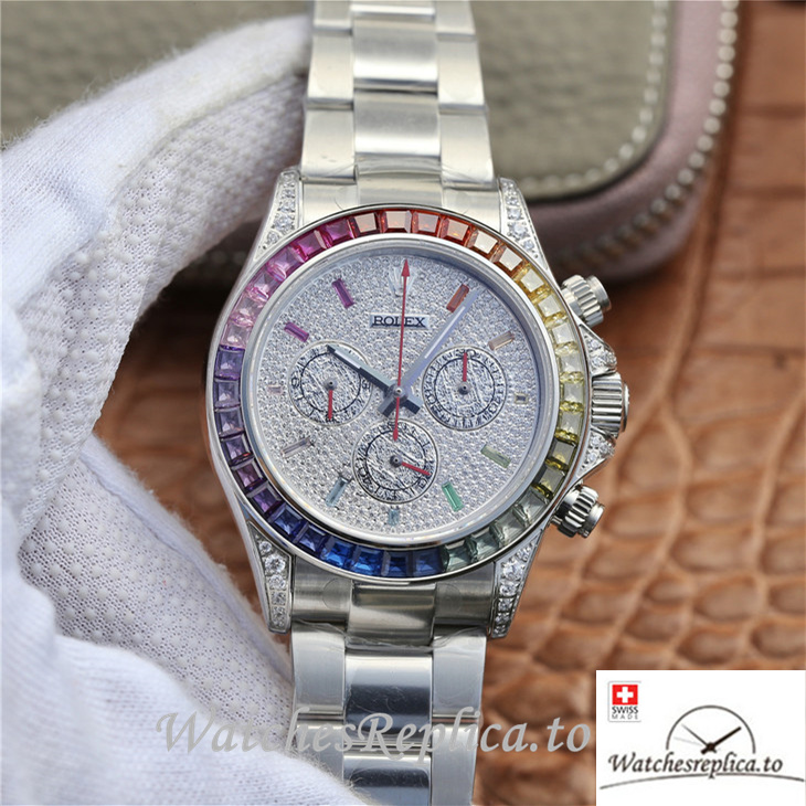 Swiss Rolex Daytona Replica 116598RBOW Stainless steel strap 40MM - WatchesReplica.is