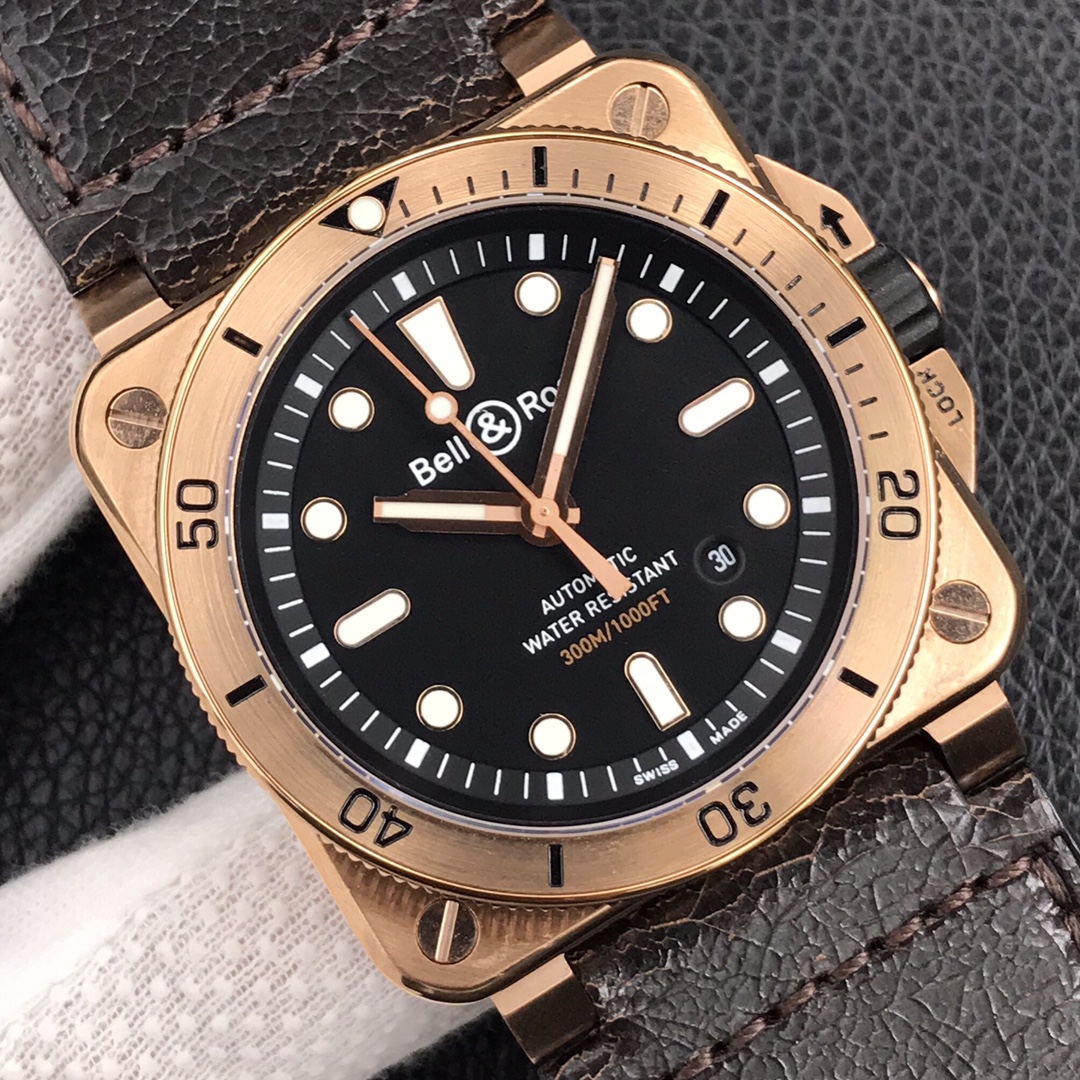 Bell Ross Replica BR 03 BR0392-CAMO-CE/SRB Leather strap 42MM - WatchesReplica.is