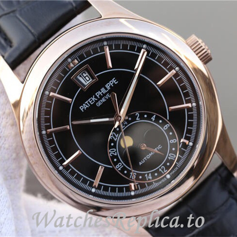 Patek Philippe Replica Complications 5205G-001 Leather strap 40MM - WatchesReplica.is