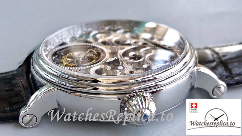 Swiss Patek Philippe Tourbillon Replica Black Strap 42MM - WatchesReplica.is