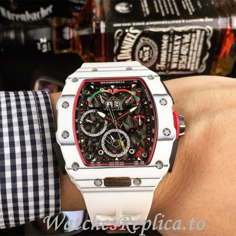 Richard Mille Replica RM011 Rubber strap 50MM - WatchesReplica.is