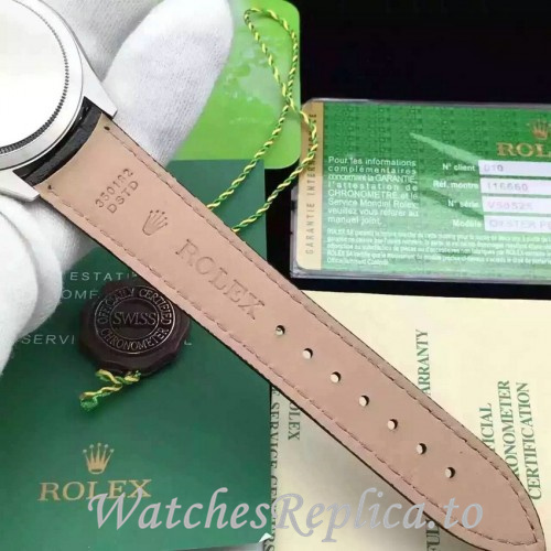 Swiss Rolex Cellini Replica 50525 Leather strap 39MM - WatchesReplica.is