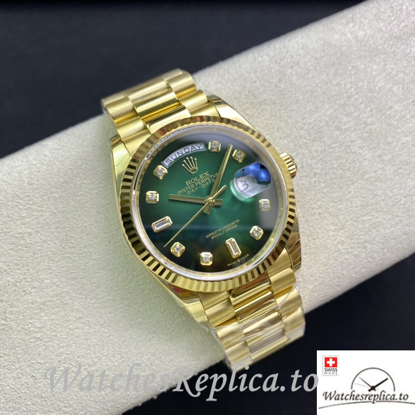 Swiss Rolex Datejust Replica 126233 Yellow Gold strap 36MM - WatchesReplica.is
