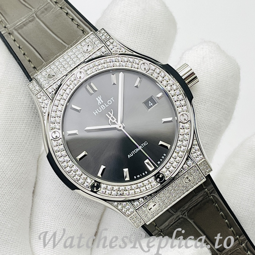 Hublot Replica Big Bang Sang Bleu Leather strap 42MM - WatchesReplica.is