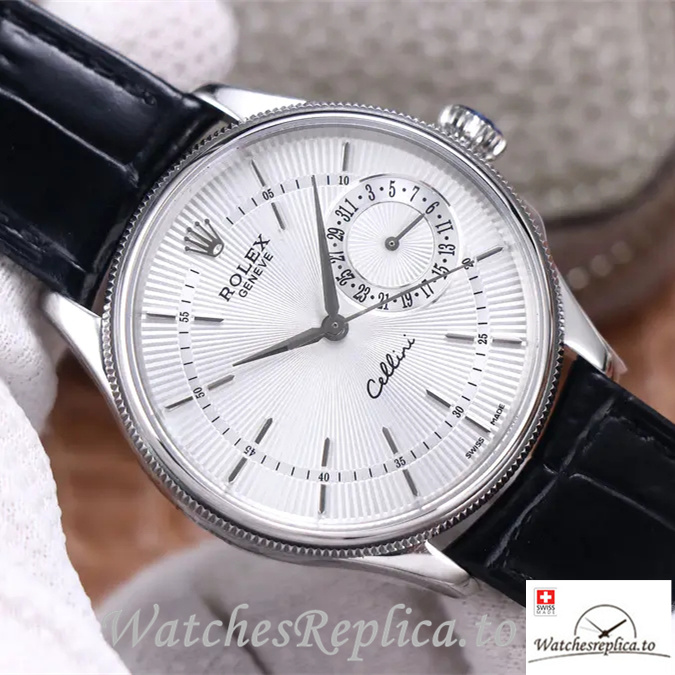 Swiss Rolex Cellini Replica 50515 Leather strap 39MM - WatchesReplica.is