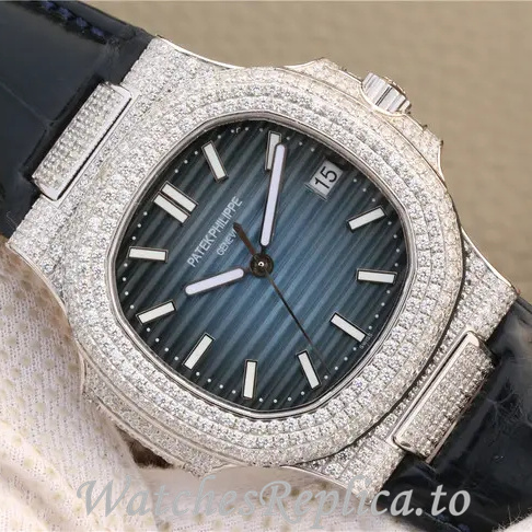 Patek Philippe Replica Nautilus 5719 Leather strap 40MM - WatchesReplica.is
