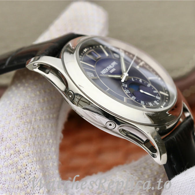 Patek Philippe Replica Complications 5205G Leather strap 40MM - WatchesReplica.is