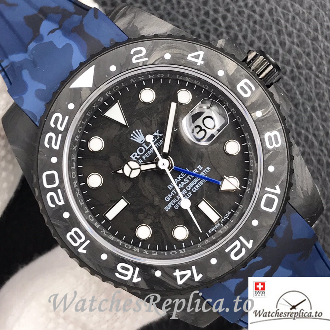 Swiss Rolex GMT-Master Replica Rubber strap 40MM - WatchesReplica.is