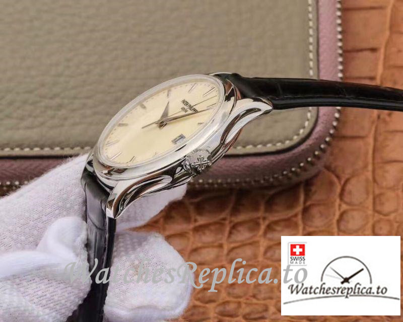 Swiss Patek Philippe Calatrava Replica 5227 Black Strap 39MM×10.2MM - WatchesReplica.is