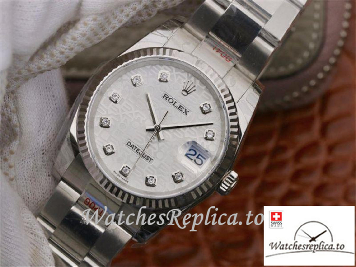 Swiss Rolex Datejust Replica 116234 011 Silver Dial 36MM - WatchesReplica.is