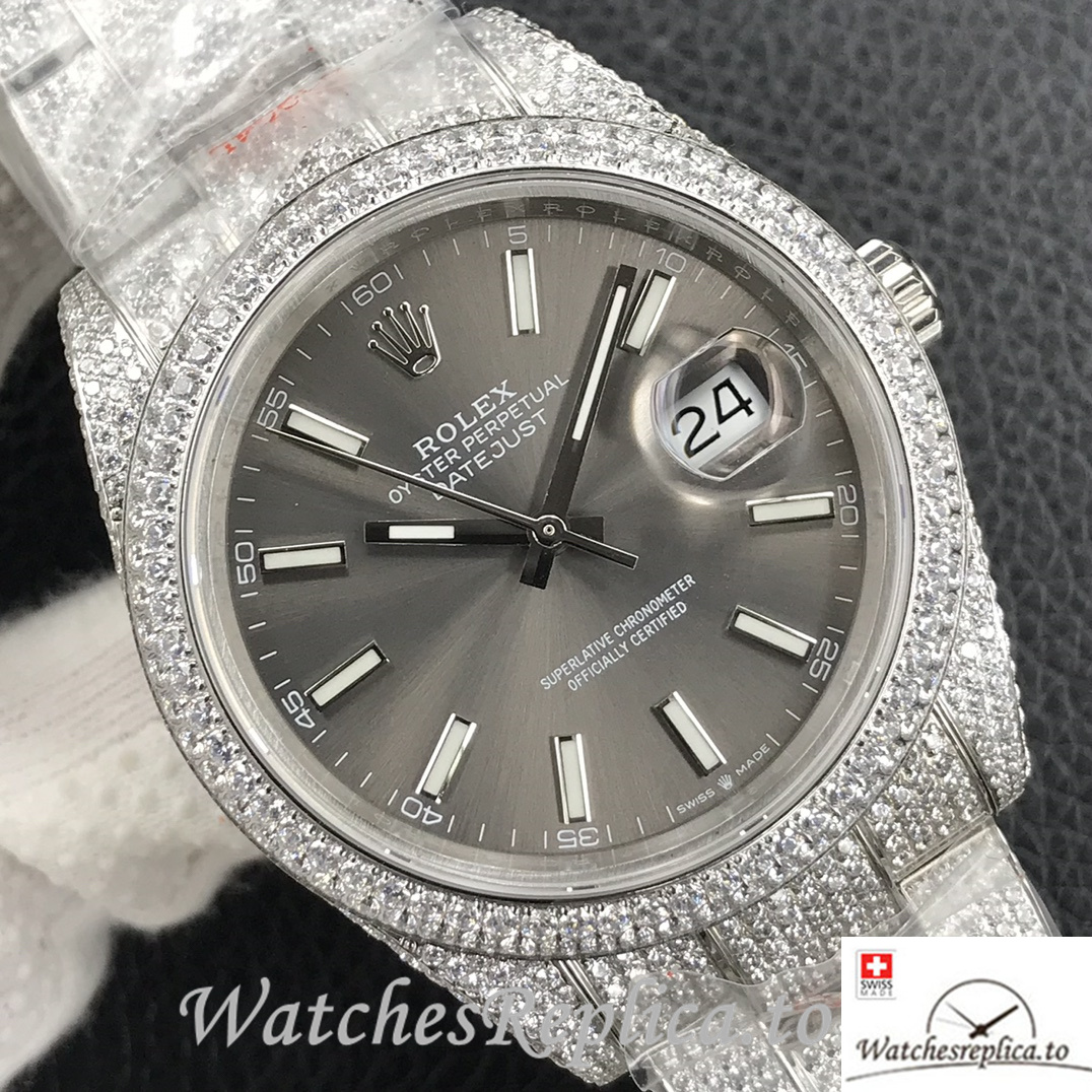 Swiss Rolex Datejust Replica Stainless steel strap 41MM - WatchesReplica.is