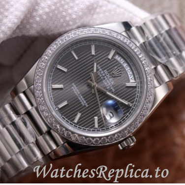 Swiss Rolex Day Date Replica 228349 White Gold strap 40MM - WatchesReplica.is