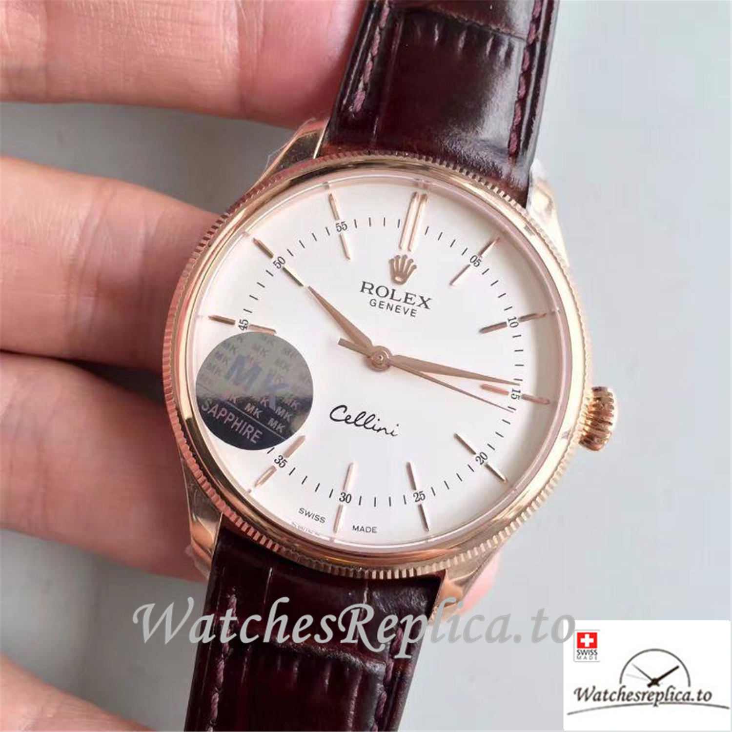 Swiss Rolex Cellini Replica 50505 001 White Dial 39MM - WatchesReplica.is