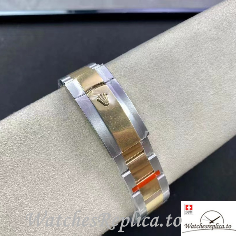 Swiss Rolex Sky Dweller Replica Stainless steel strap 42MM Gold Dial - WatchesReplica.is