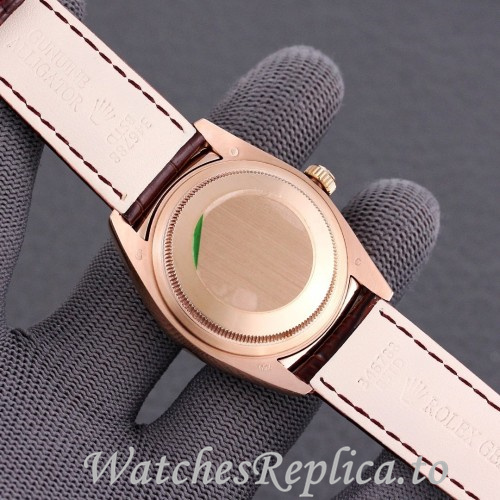 Swiss Rolex Day Date Replica 118139 Leather strap 36MM - WatchesReplica.is