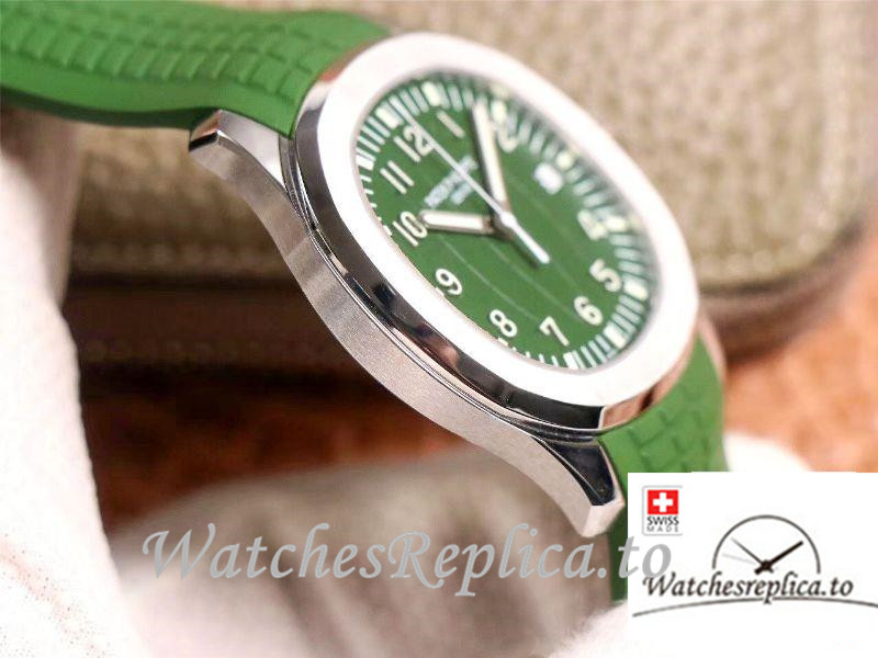 Swiss Patek Philippe Aquanaut Replica 5168G Green Strap 42MM - WatchesReplica.is