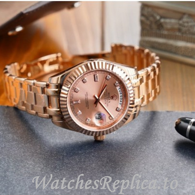 Swiss Rolex Day Date Replica 218238 Rose Gold strap 40MM - WatchesReplica.is