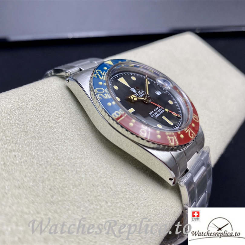 Swiss Rolex GMT Master 16710 Replica Stainless steel strap 40MM - WatchesReplica.is