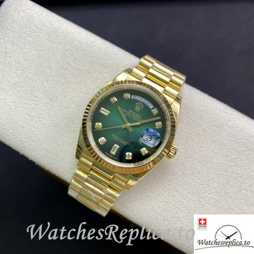 Swiss Rolex Datejust Replica 126233 Yellow Gold strap 36MM - WatchesReplica.is