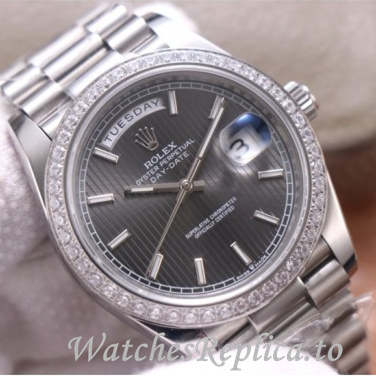 Swiss Rolex Day Date Replica 228349 White Gold strap 40MM - WatchesReplica.is