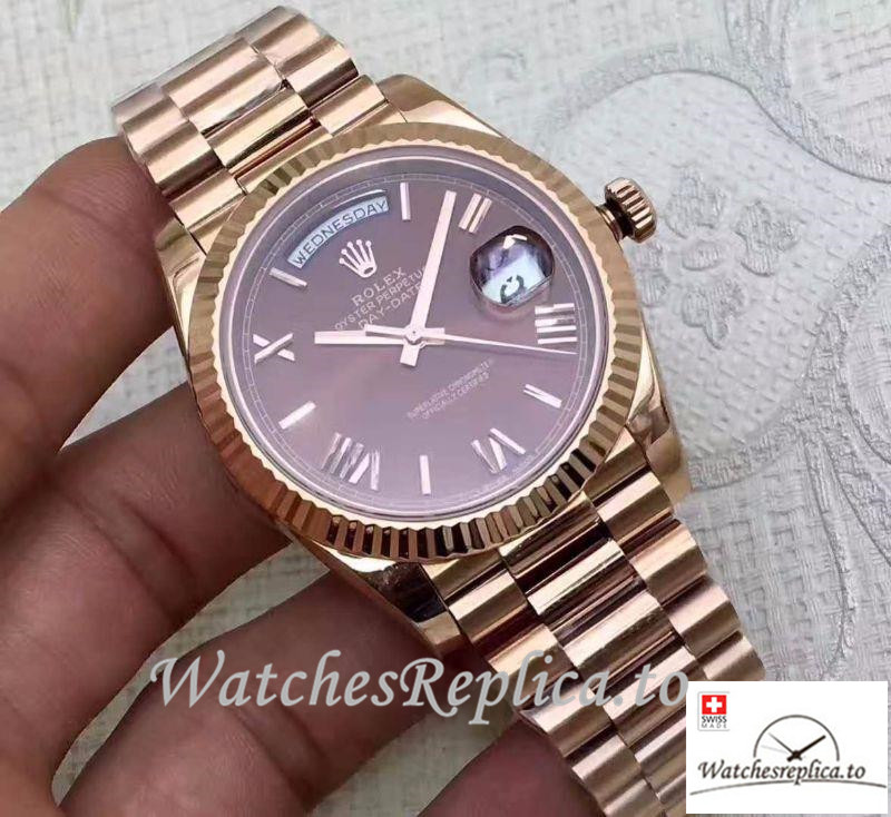 Swiss Rolex Day Date Replica 228235 Roman Markers 40MM - WatchesReplica.is