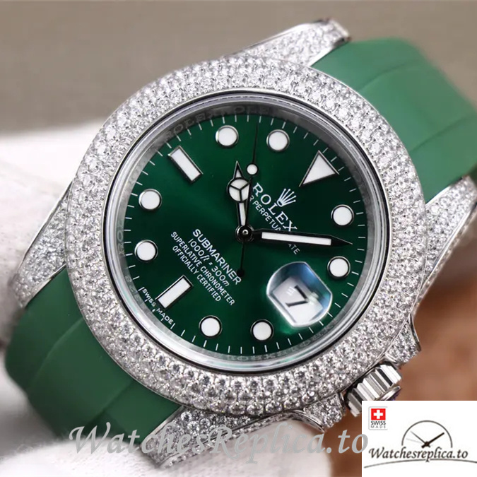 Swiss Rolex Submariner Replica Rubber strap 40MM - WatchesReplica.is