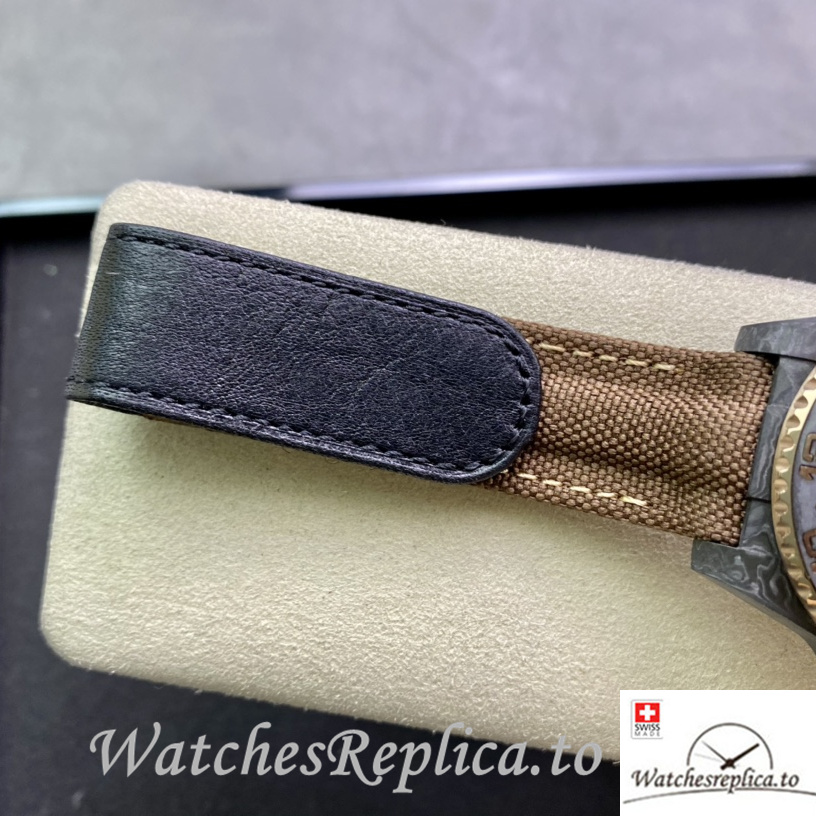 Swiss Rolex GMT Master Replica Brown Canvas strap 40MM Yellow Dial - WatchesReplica.is