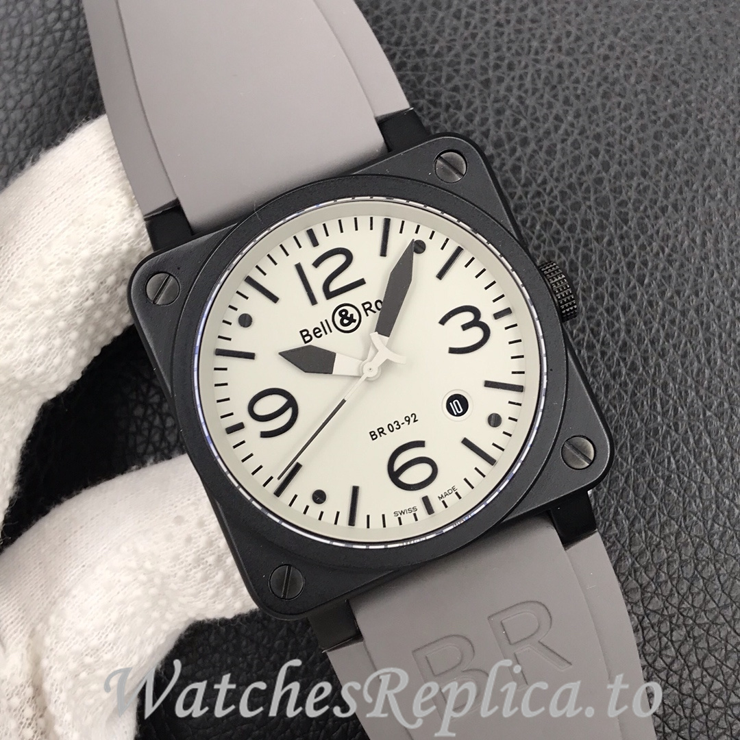 Bell Ross Replica BR 03 BR03-92 Rubber strap 42MM - WatchesReplica.is