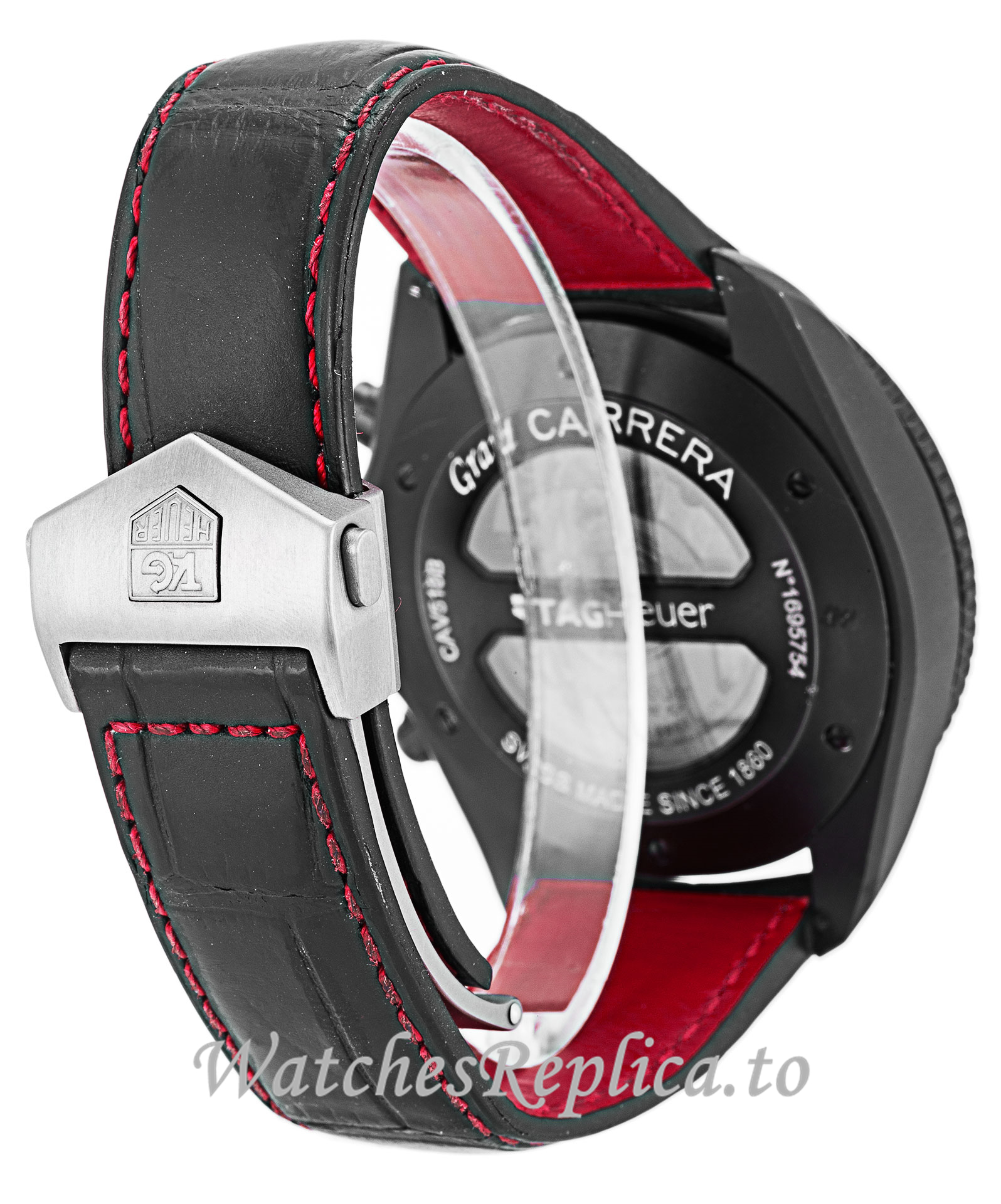 Tag Heuer Grand Carrera Black Dial CAV518B.FC6237 43 MM - WatchesReplica.is